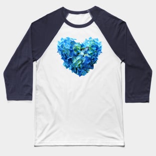 Hydrangeas - Blue Hydrangea Heart Baseball T-Shirt